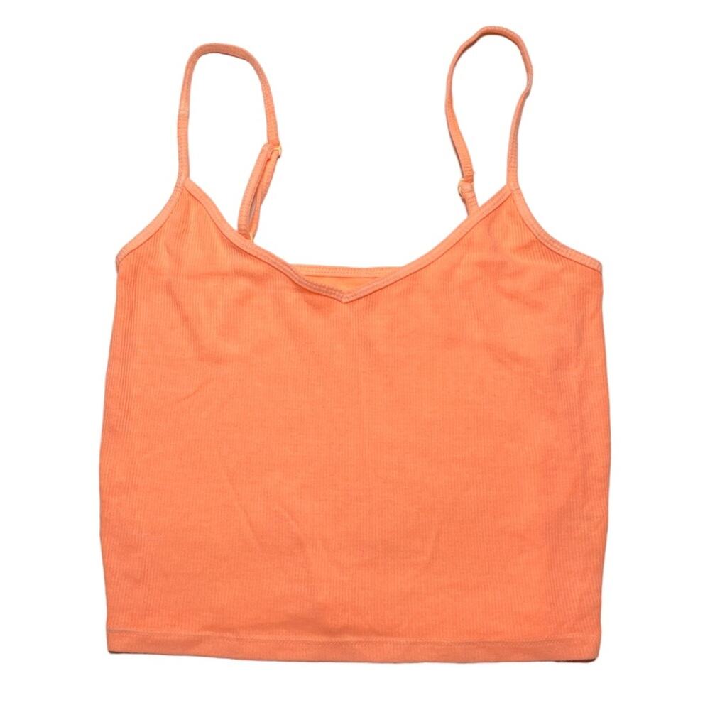 aerie real soft ribbed v-neck cropped cami tank size medium